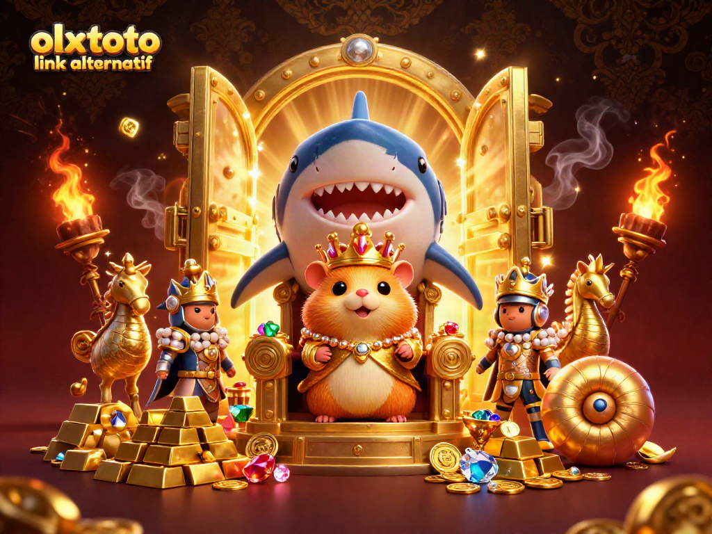 Experience seamless access with OLXTOTO link alternatif featuring a vibrant 3D casino scene.