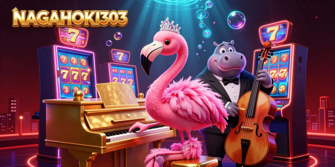 NAGAHOKI303 features vibrant slot machine scenes with lively characters in a casino setting.