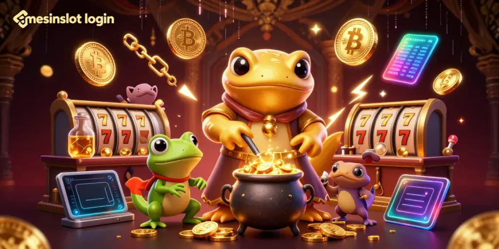Experience the thrilling mesinslot login scene with immersive elements from a gambling fantasy.