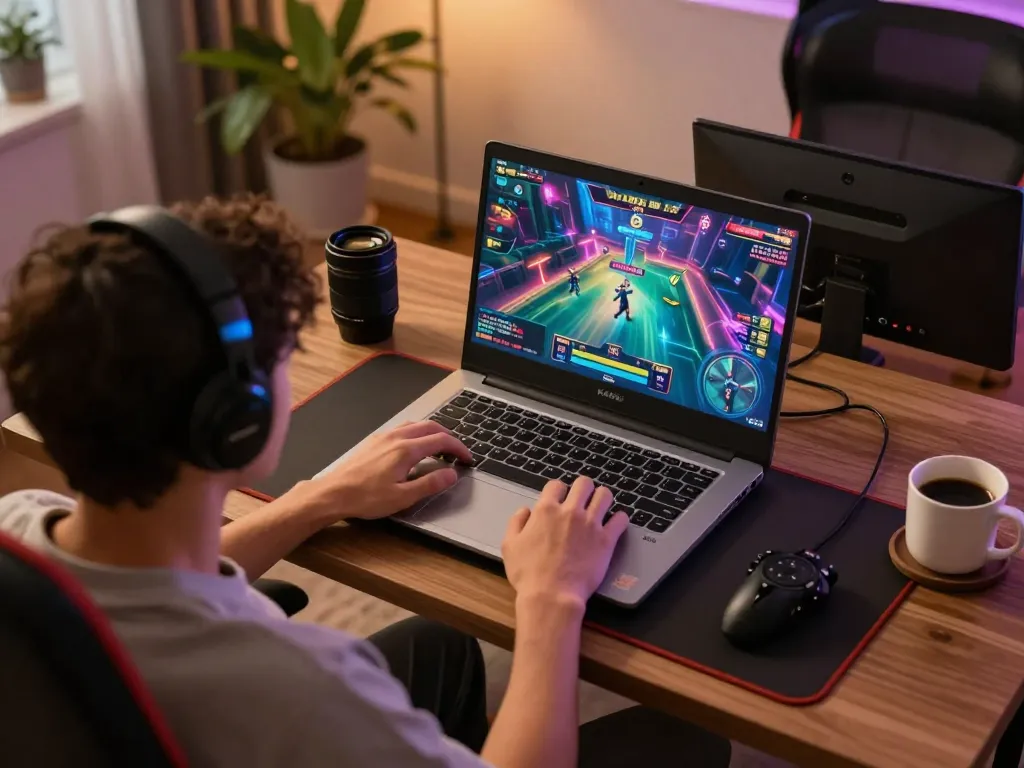 KADAL 778 player engaging in captivating online gameplay on a modern setup with dynamic gaming graphics