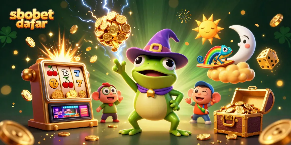 Experience sbobet daftar excitement with a dynamic 3D illustration of a gambling scene filled with vibrant casino elements.