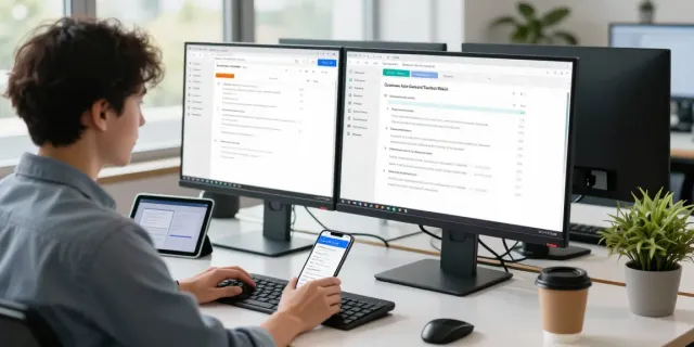 Tampilan platform layanan pelanggan Tautan DEWITOGEL yang efisien dan responsif dengan teknisi bekerja di meja modern.