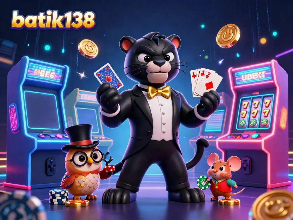Permainan batik138 dengan karakter menarik seperti panther elegan dan burung hantu di kasino digital.