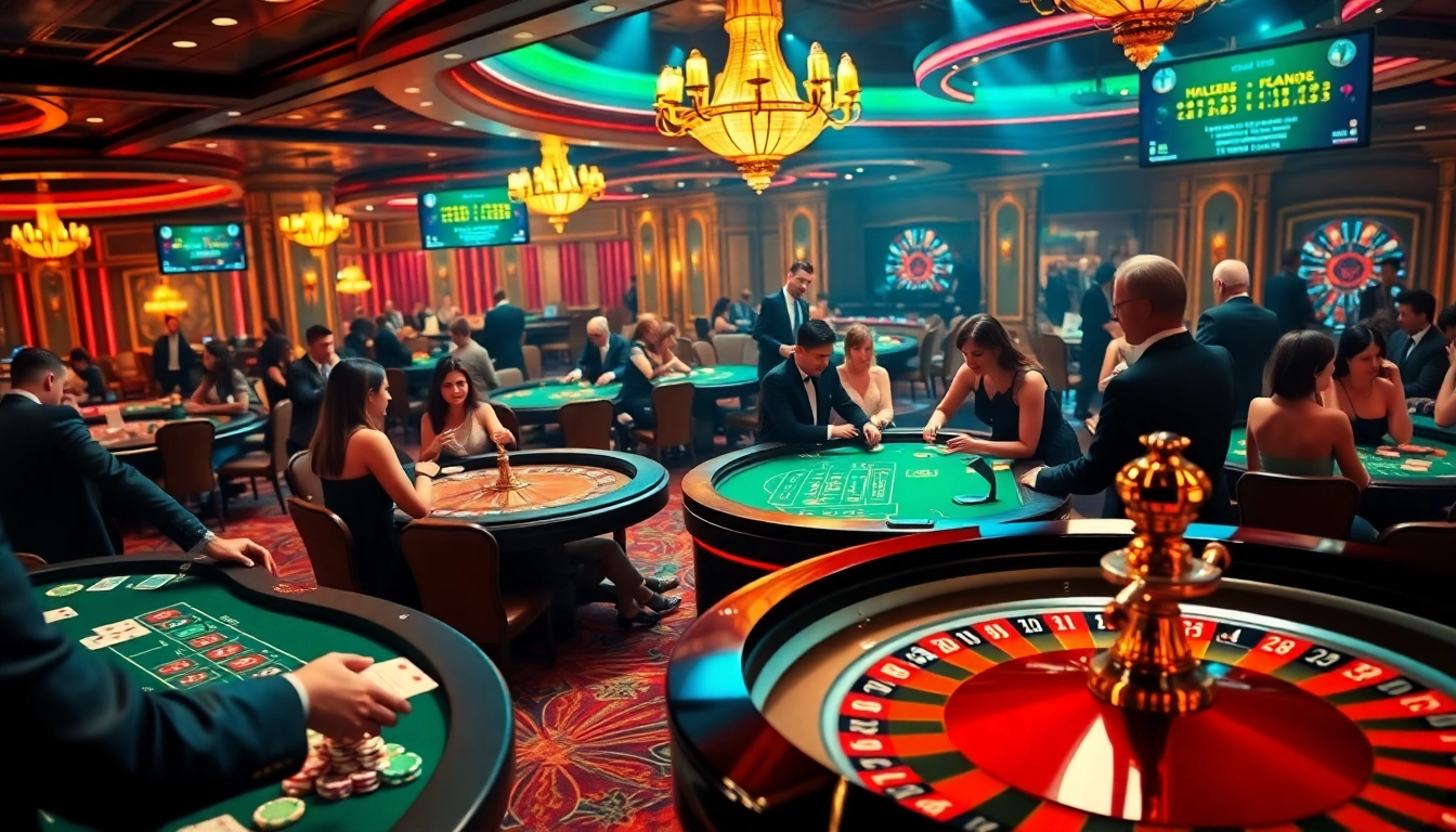 Engage in thrilling gameplay at https://go8.live/ with vibrant casino tables, dynamic players, and colorful chips.