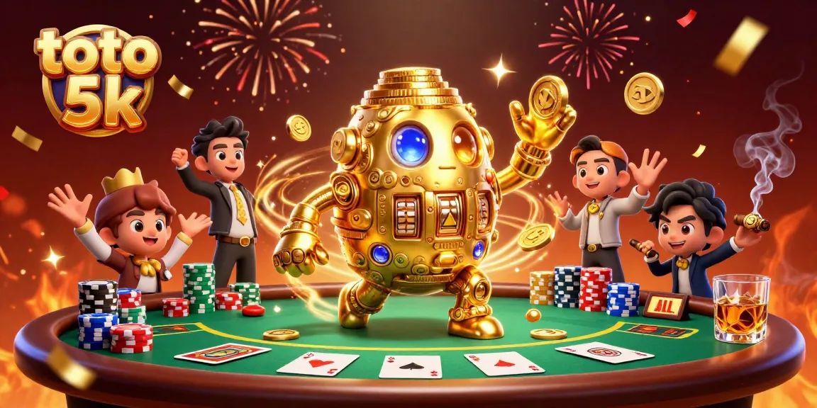 Menangkan toto 5k dengan karakter golem emas dan elemen kasino yang menggiurkan.