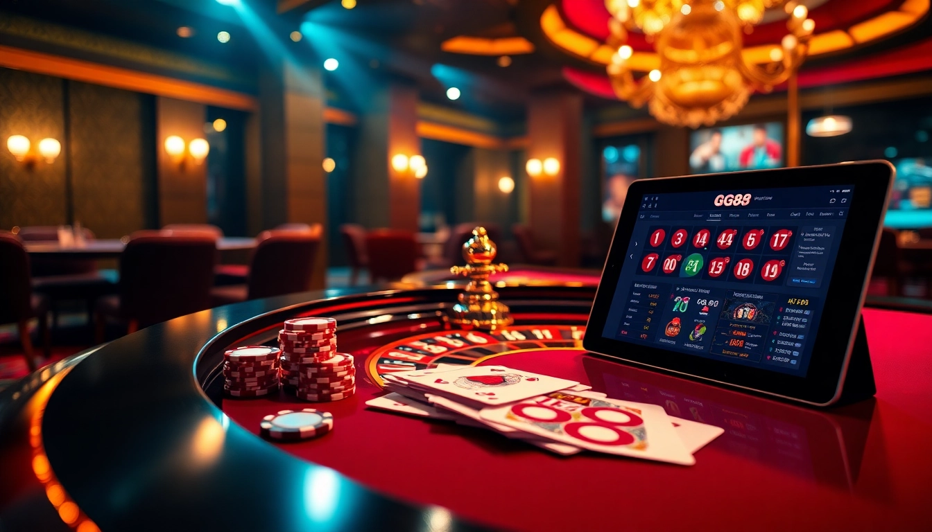 Experience luxury at the GG88 online casino with vibrant gambling visuals.