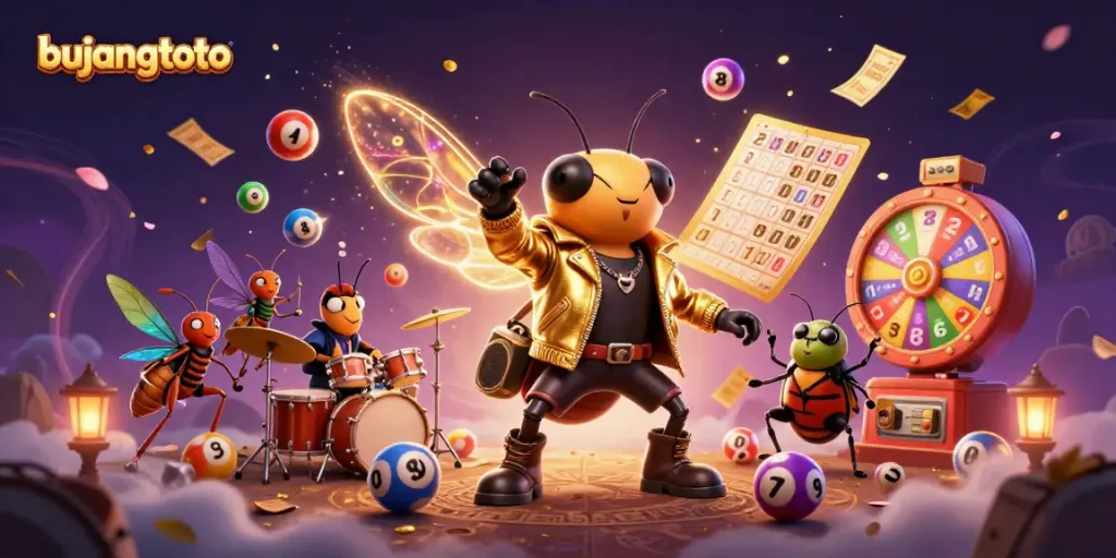 Engage in thrilling lottery games with bujangtoto featuring vibrant characters and dynamic prize elements.