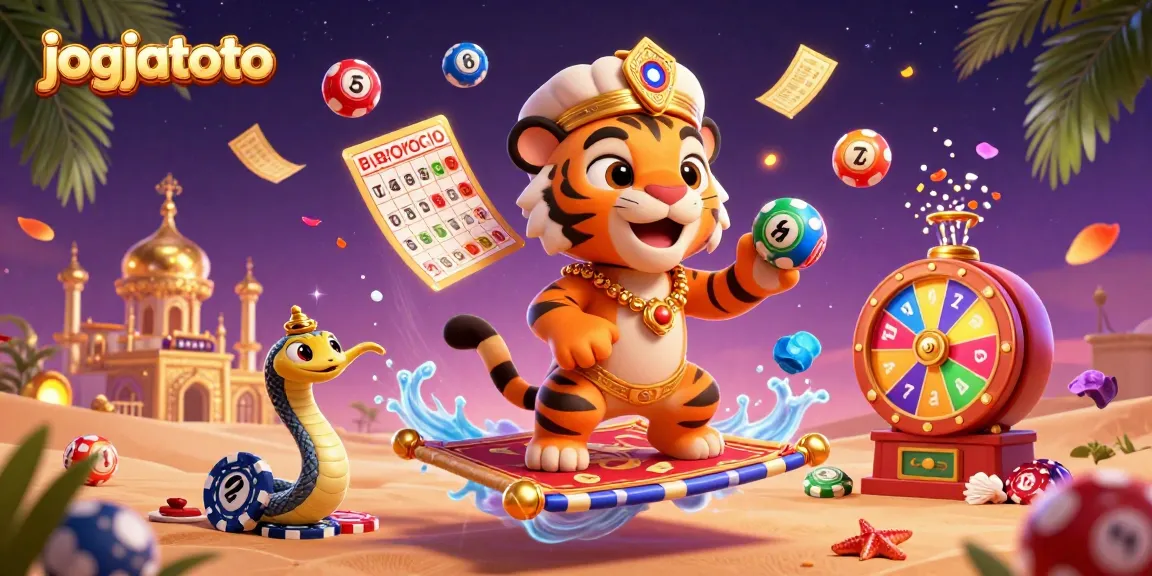 Experience the thrill of jogjatoto with vibrant games and dynamic elements in a colorful casino scene.