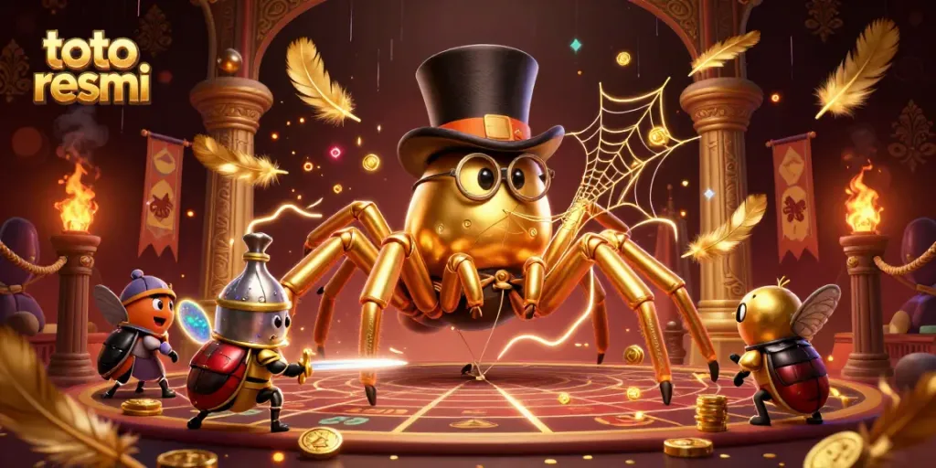 Menang taruhan di toto resmi dengan tarantula emas yang mempesona dan kesatria kecil di arena.