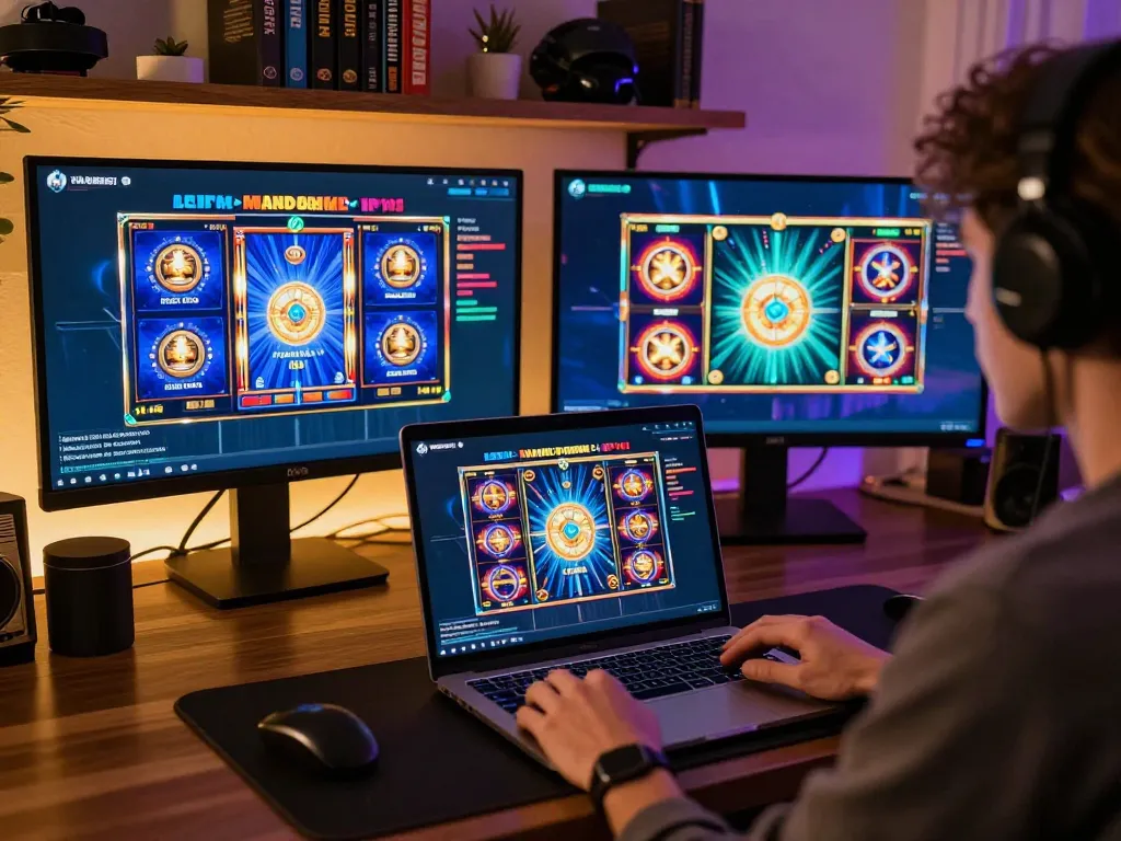 Playing live slot games on a laptop, enhancing the experience at situs slot gacor with strategic play.