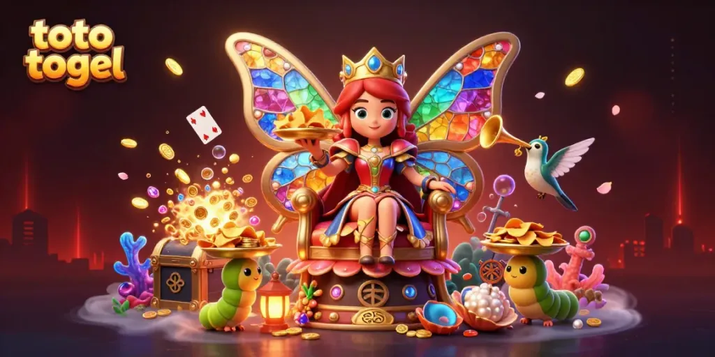 Engage in toto togel excitement with vibrant characters and treasure in this immersive casino scene.