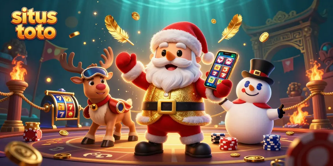 Menggoda keberuntungan di situs toto dengan Santa dan teman-temannya di kasino yang gemerlap.