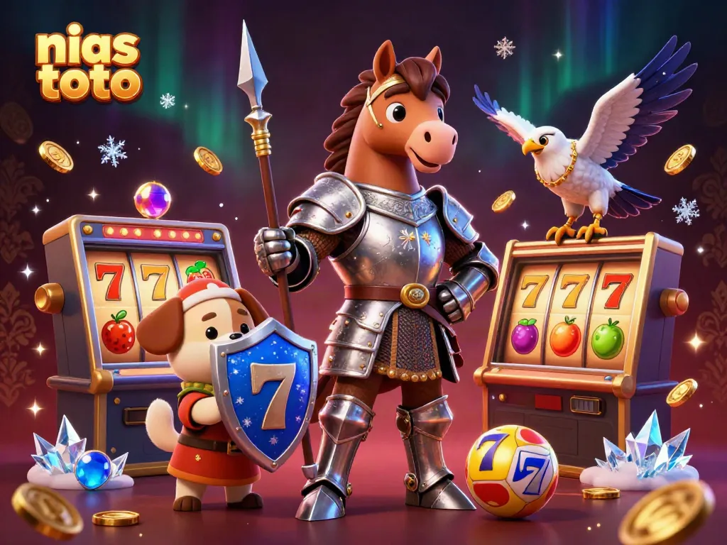 Gambar promosi nias toto menampilkan keseruan permainan slot dengan karakter menarik.