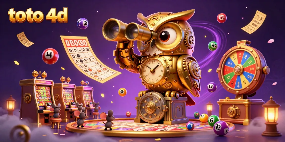 Engage with the excitement of toto 4d through a vibrant scene filled with lottery elements and animated characters.