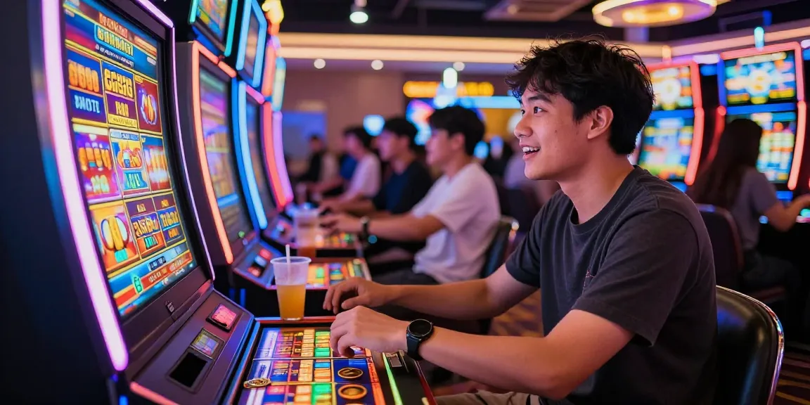 Engaging gaming scene featuring slot gacor action at a vibrant casino with colorful lights.