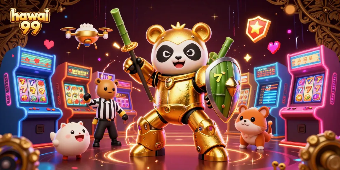 Experience the thrilling 3D casino action at hawai 99, featuring vibrant characters and arcade-style elements.