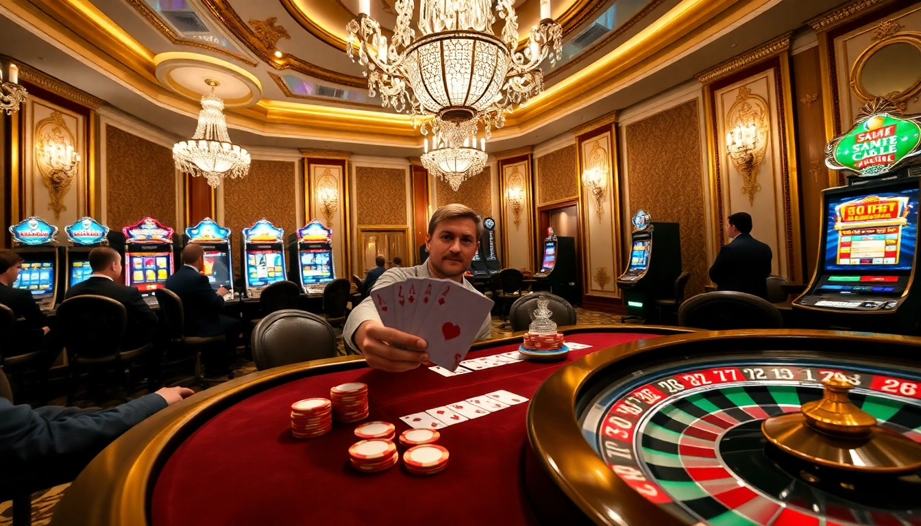 Rasakan pengalaman bermain yang mendebarkan di SURYA88 Alternatif dengan suasana poker mewah dan mesin slot yang dinamis.