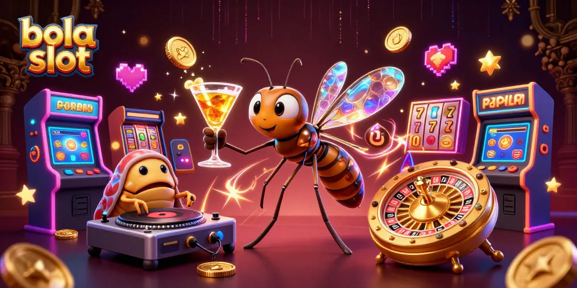 Experience thrilling bola slot action with engaging characters and dynamic gaming elements in this vibrant illustration.