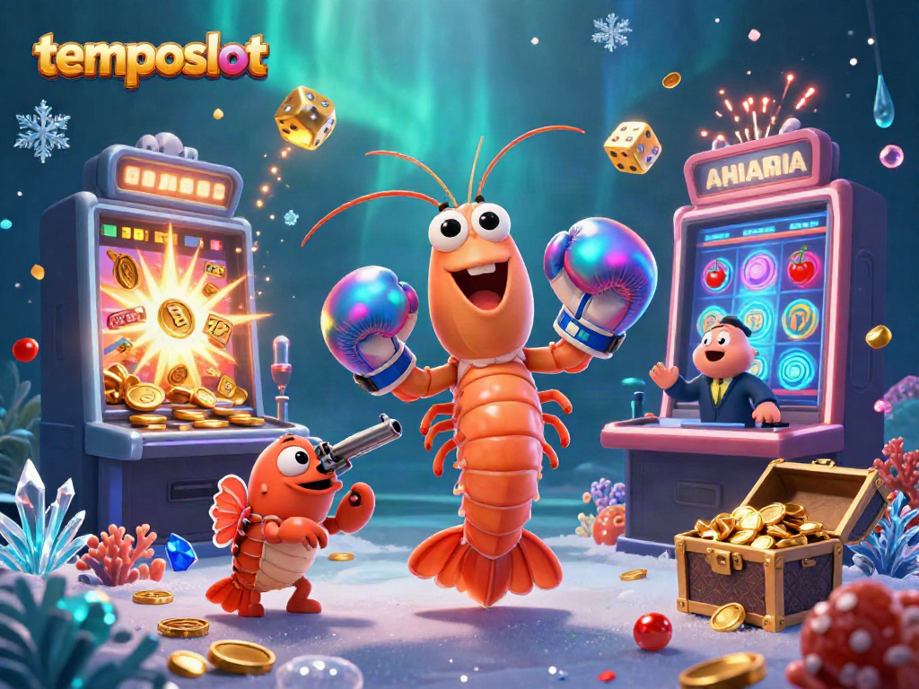 Experience excitement with temposlot’s dynamic 3D casino scene featuring lively characters and jackpot elements.